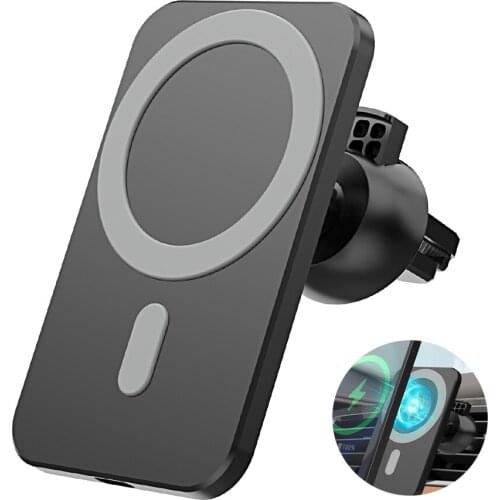 Wireless Phone Charger Magnetic Smartphone Battery Booster with Stand In-car 15W 360 Degree Rotate Fast Charging for iphone12