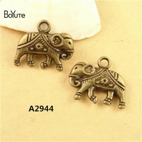 BoYuTe (60 Pieces/Lot) 22*17*4MM Antique Bronze Plated Charms Zinc Alloy Elephant Pendants Necklace&Bracelet Jewelry Accessories