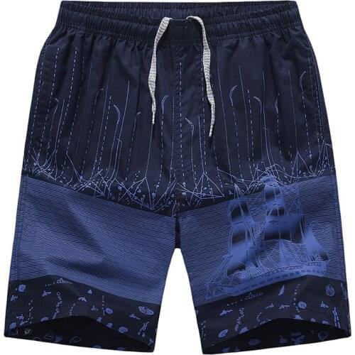 Pure cotton five-point pants mens washed cotton mens printed beach pants Japanese outdoor casual pants