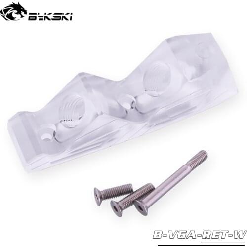 Bykski GPU Cooler Change Bridge 45 Degree Fittings ,Transparent Acrylic Graphics Card Connect Fittings Module,B-VGA-RET-W