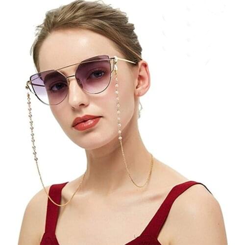 Fashion Eyeglasses Chain Imitation Pearl 6 mm Beaded Sunglasses chain Mask Hanging Rope Women Outside Casual accessory