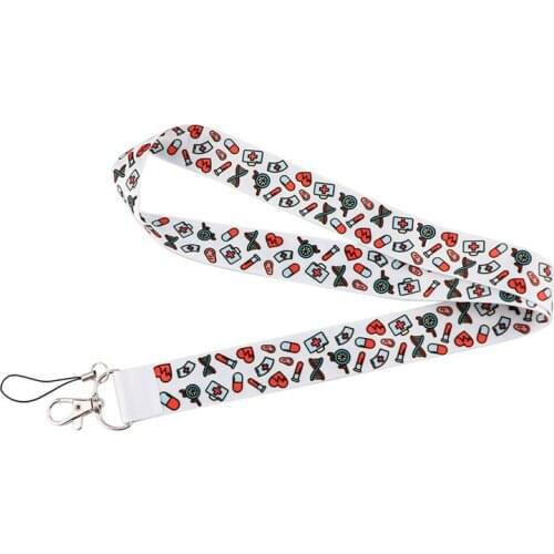 Doctor Cartoon Lanyard Keys Phone Holder Funny Neck Strap With Keyring ID Card DIY Animal webbings ribbons Hang Rope