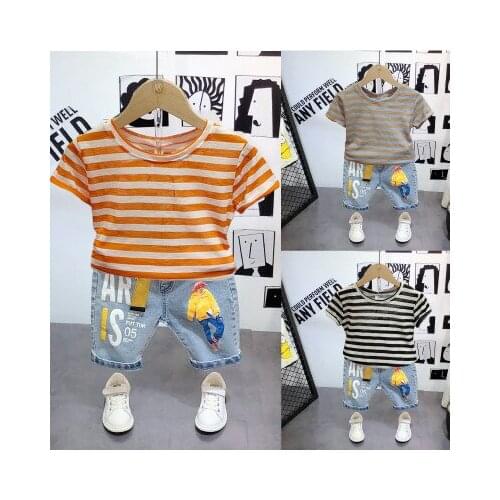 Baby Boys T Shirt 2020 Summer New Childrens Striped T Shrit Kids Boys Short Sleeve Top Tees Toddler Cotton Casual Tee Shirts
