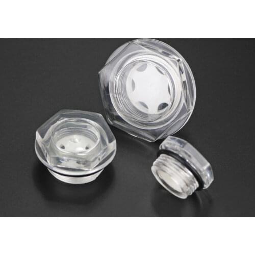 M16 M18 M20 M22 M24 M26 M27 M30 M33 M36 M42 M60 Male Thread PMMA Hex Head Oil Sight Glass Window For Air Compressor Machine Tool