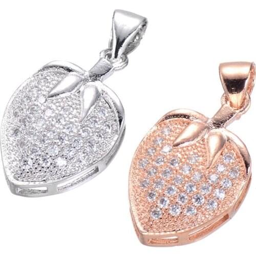 Supplies For Jewelry Wholesale DIY Copper Accessories Strawberry Slide Charms Pendants For Bracelet Necklace Making