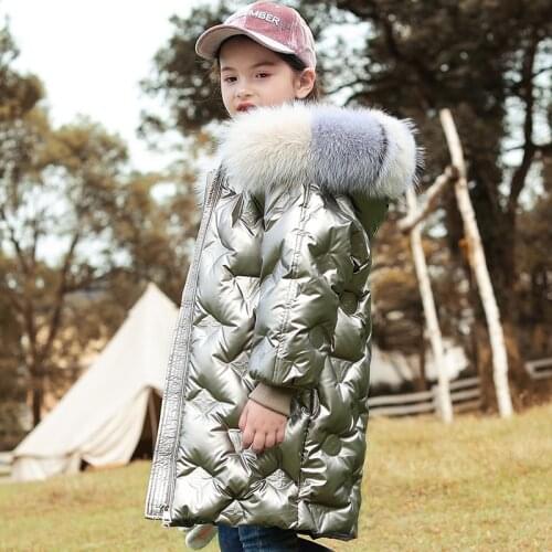 2021 Fashion Childrens Winter Down Jacket for girl clothes Coat Thicken snowsuit Kids clothing waterproof boy parka real Fur