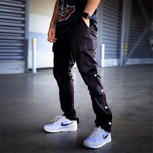Cargo Pants Men 2020 Kanye Hip Hop Streetwear Jogger Pant Velcro Trousers Gyms Fitness Casual Joggers Sweatpants Men Pants