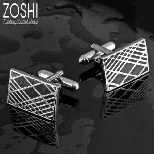 High Quality Rectangle Enamel copper material Square cuff fashion mens French shirts cuff Cufflinks wholesale Fathers Day Gift