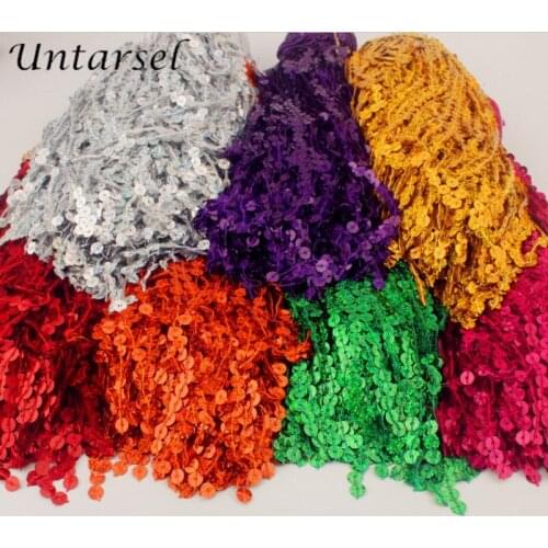 30CM*2yards Indian Belly Dance Costume DIY Fringe Sequin Deco Sewing Underwear Lace Trim Stage Show Handmade Artcrafts