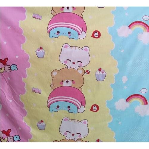 New creative cotton linen fabric for childrens bed cartoon bear cotton cloth for quilt