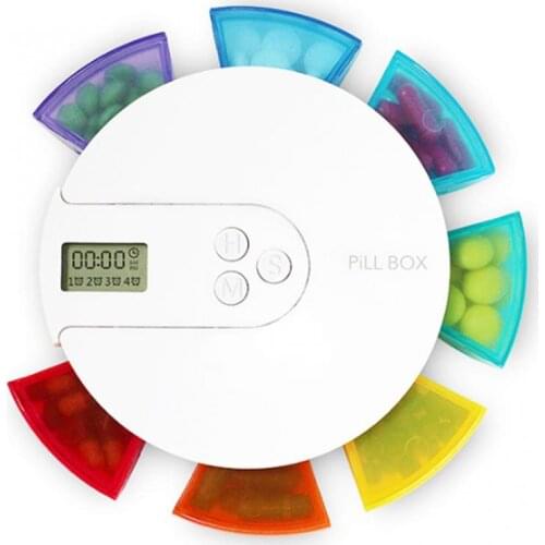 Portable 7 Days Medicine Storage Box Electronic Timing Reminder Medicine Boxes Timer Pills Organizer Drug Container