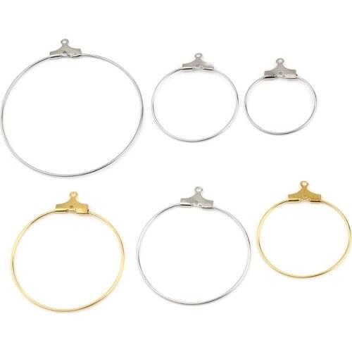 DoreenBeads DIY Making Hoop Earrings 0.7mm Gold/Silver Color Iron Metal 2.5mm/3mm/3.5mm/4.5mm Earrings Jewelry Findings,30-50PCs