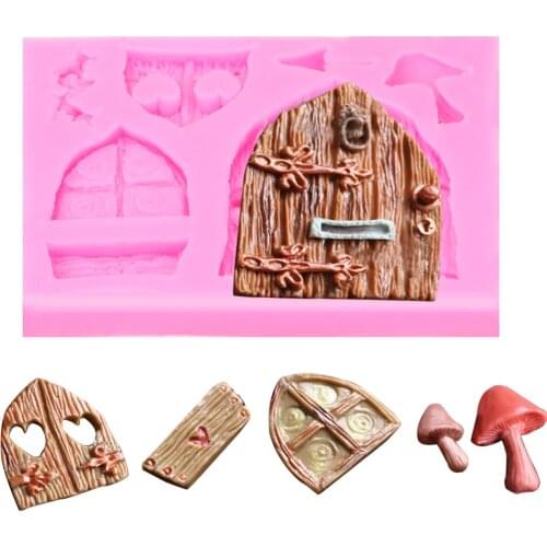 Silicone Cake Mould DIY Candy Chocolate Mold Fairy Tale Cake Decorating Tool 3D Cartoon House Wooden Window And Window Shape