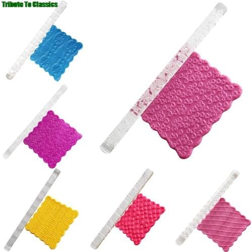 Textured Embossing Rolling Pin Fondant Cake Roller Bakeware Tools Decorating Pastry Tools Cup Top Non-stick Rolling Pin 1PC