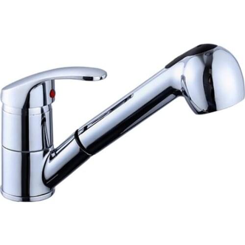 Bathroom Sink Faucet with Pull Out Sprayer,Hose, Single Handle Kitchen Basin Mixer Tap for Hot and Cold Water, 360 Degree Swivel