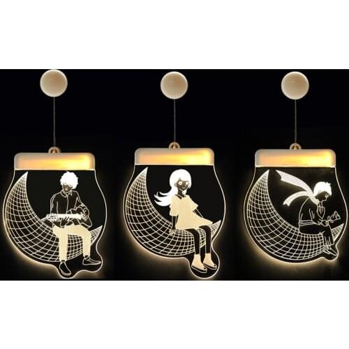 USB Style 3D Acrylic Pendant Candles Light Ramadan Decorations White Warm Color For Home Islamic Muslim Party Eid Decor Ramadan