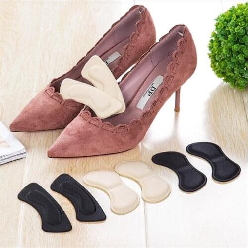 1 Pair 4D Soft memory foam Foot Care Tool New Sticky Fabric Shoe Back Heel Inserts Insoles Pads Cushion Liner Grip Pad