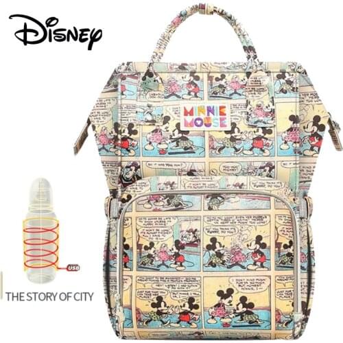 Disney large capacity backpack Mummy multi-function shoulder waterproof handbag insulation bag out travel backpack