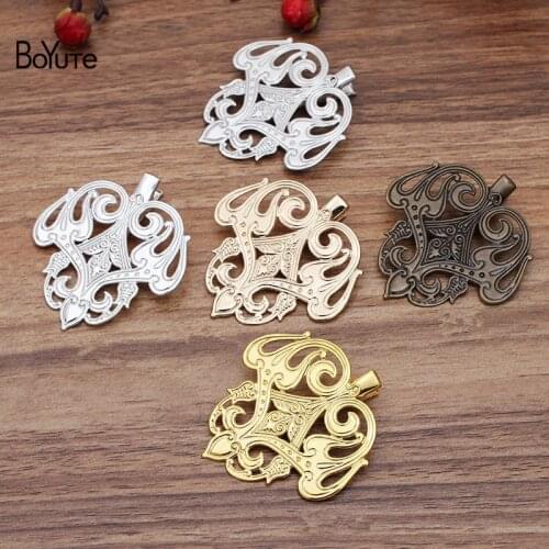 BoYuTe (20 Pieces/Lot) 45*50MM Filigree Flower Hair Clips Factory Supply Vintage Style Hair Jewelry Accessories