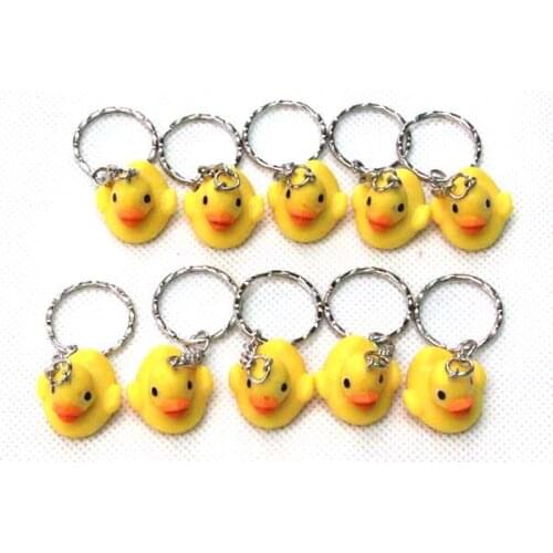 Yellow duck key chains cartoon key chain PVC animal key chain duck bag pendant childrens toys Rubber Duck
