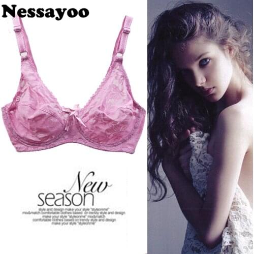 Sexy Lace Thin Bra Push Up Sexy Underwear Women Bralette Size 75 80 85 90 95 100 A B C 5 Color Underwire Unpadded Womens Bras