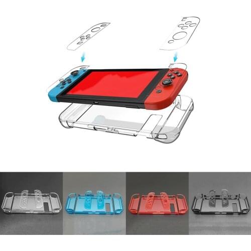 Hard PC Protection Cover For Nintend Switch Detachable Crystal Plastic Shell Case Support TV Base Console Controller Supplies