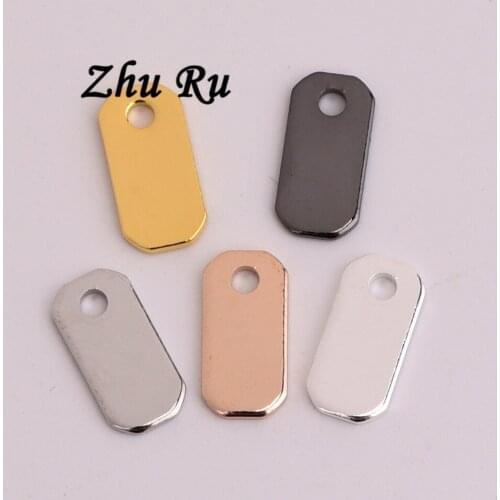 ZHU RU 20pcs/lot 12*6*1mm New oval Handcuffs Smooth circle Connector Fit Necklace DIY round For Jewelry Making ornamentation