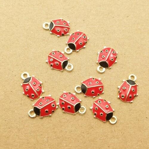 10pcs 9x11mm beetle charm enamel insect charm for jewelry making fashion earring charm necklace bracelet charms