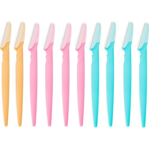 10Pcs Eyebrow Trimmer Blade Shaver Portable Face Razor Eye Brow Epilation Hair Removal Cutters Safety Razor Woman Makeup