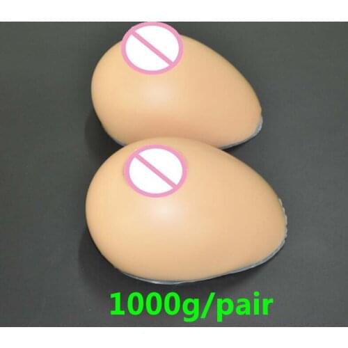 1000g/pair D cup Tan Realistic Silicone Breast Forms dark Artificial Fake Boobs Tits faux seins Bra Pads vagina transgender