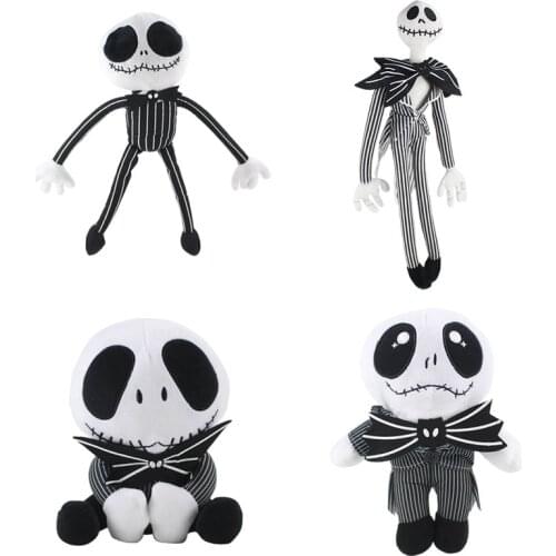 17-50cm The Nightmare Before Christmas JACK Bone Skeleton Skull Plush Peluche Soft Stuufed Halloween Toys Dolls Kids Gifts