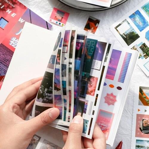 20PCS/pack Creative Background Paper Stickers DIY Hand Account Material Scrapbook Journal Photo Album Decoration