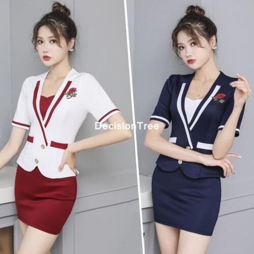 2021 women spa massage beautician uniform beauty salon waitress beautiful uniforms female hotel top+pants set work clothes