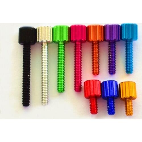 4Pcs M2x4mm M2x8mm Multicolor Ultralight aluminum alloy Screws flat head knurling hand screw aircraft model chassis bolts