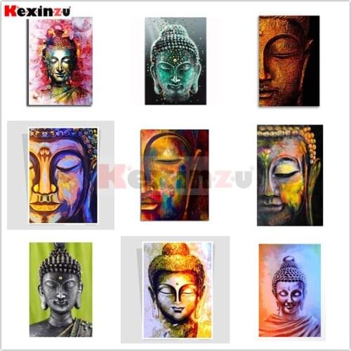 5D Diy Full Square Round Stone Resin Diamond Painting Cross Stitch Buddha statue Religion Embroidery Diamant Mosaic Gift XFY16
