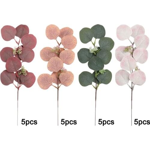 5x Artificial Leaves Stems Real Touch Indoor Garden Outdoor Party Decor