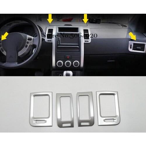 ABS Matte Air Conditioner AC Vent Outlet Cover Trim Sticker Car Styling For Nissan X-Trail X Trail T31 2008-2013 Accessories