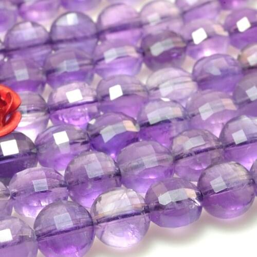 Amethyst hawks eye Chrysoprase 6mm Natural Gemstone Beads disk faceted for Jewelry Necklace Earring bracelet 15inch