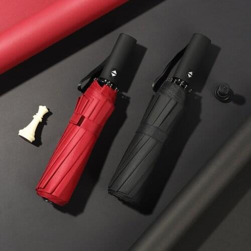 12-bone automatic three-fold umbrella for men and womens business umbrellas UV protection increased customization