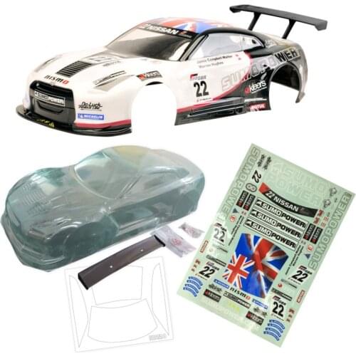 Remote Control Car NISSAN GTR Clear Body 200mm + Logo Stickers For 1/10 Rc Cars On Road Electric Toys Car Model