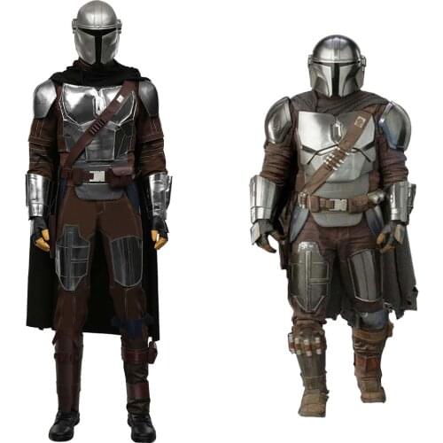 Fast Shipping Star Cosplay Din Djarin Cosplay Costume Dress Outfit Halloween Carnival Suit Men Christmas Gift for Boy Coat