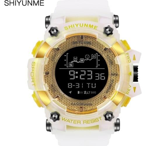 SHIYUNME Fashion Men Women Digital Watch Jelly Transparent Color 30M Waterproof LED Back Light Chrono Alarm Sport Younng Student