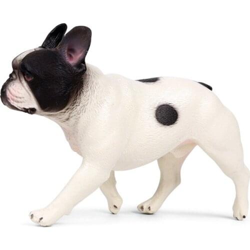 Black White Bulldog Animals Figure Collectible Toys Dog Animal Action Figures Kids Plastic Toys