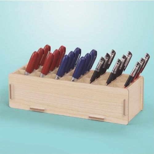 DIY Wood Pencil & Brush Holder Desk Stand Organizer Holder for Pens, Paint Brushes, Colored Pencils, Markers Art