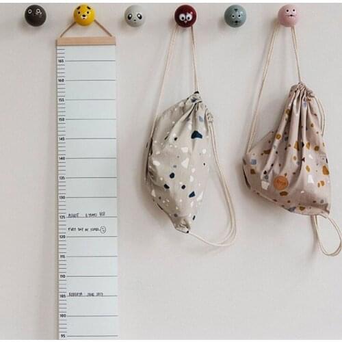 50-170CM Growth Chart Ruler Kids Bedroom Wall Hanging Frame Fabric Canvas Height Measurement Record DIY Room Nursery Decorations