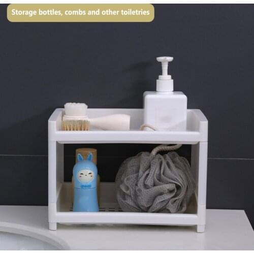 Double-Layer Stationery Storage Rack Hollow Holder Organizer for Bathroom Office TS2 Home Storage Organization