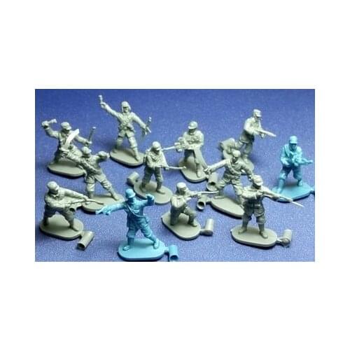Super mini pvc figure 1:72 non-painted Second World War Soldiers Eighth Route Army model 12pcs/set