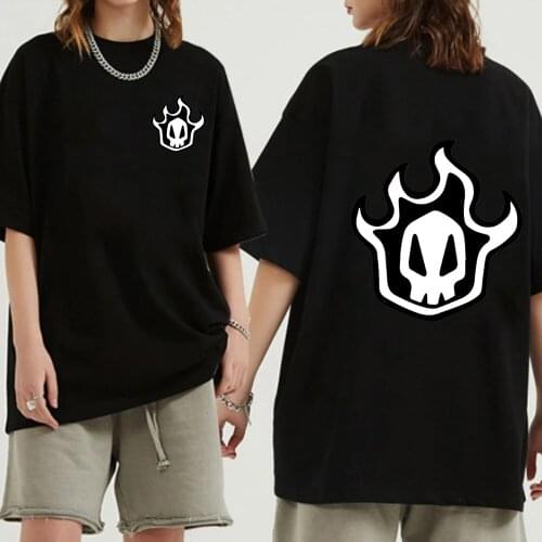 Anime Bleach Cosplay T-shirt Men Funny Anime Ichigo Kurosaki Hip Hop Top Tees Male