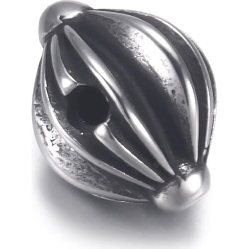 Stainless Steel Corrugated Bead Polished 1.5mm Hole Metal Spacer Beads Bracelet Charms for DIY Jewelry Making Accessories