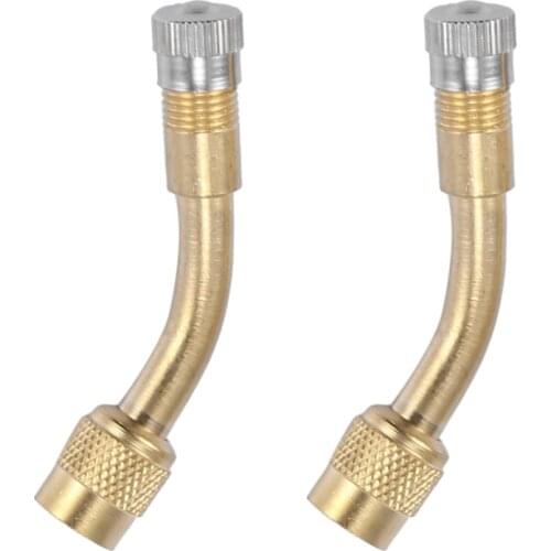 2 pcs 135 Degree Angle Air Tyre Valve Extension Adaptor Long Shank for Motorcycle Cars